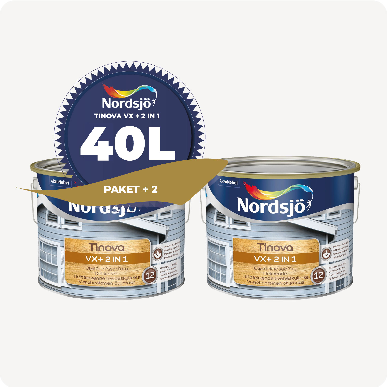 PAKET! FASADFÄRG NORDSJO VX PRO 2 IN 1, 40L - 5