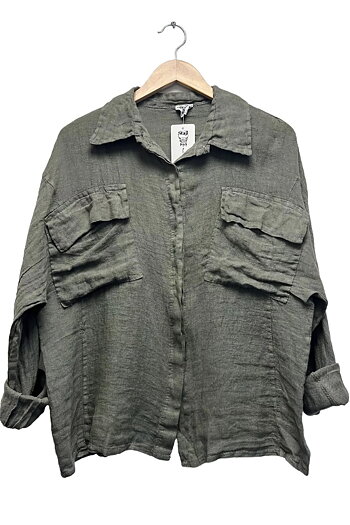 Stajl - Amalia Linnen Shirt Army