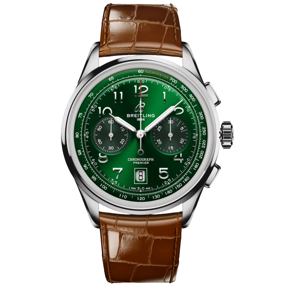 AB0145371L1P1 Breitling Premier B01 Chronograph 42 grön