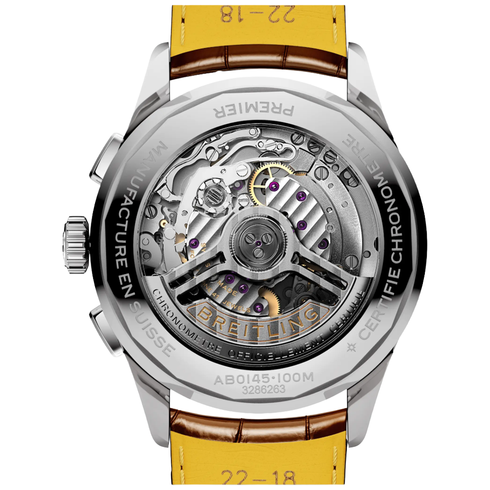 AB0145371L1P1 Breitling Premier B01 Chronograph 42 grön baksida
