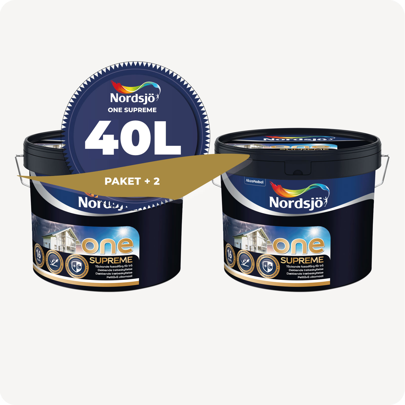 PAKET! FASADFÄRG NORDSJÖ ONE SUPREME, 40 L - 3