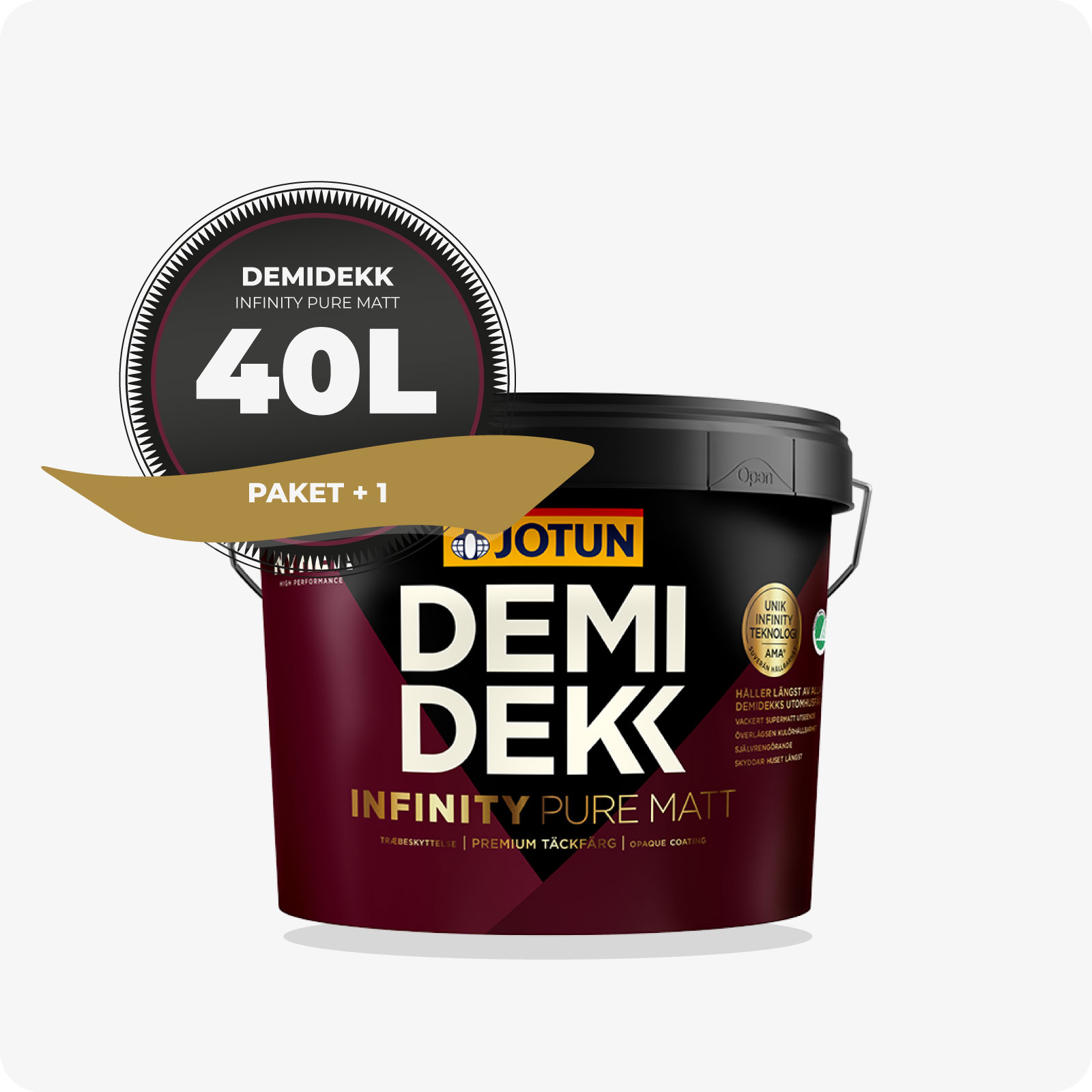 PAKET! FASADFÄRG JOTUN DEMIDEKK INFINITY PURE MATT, 40L - 2