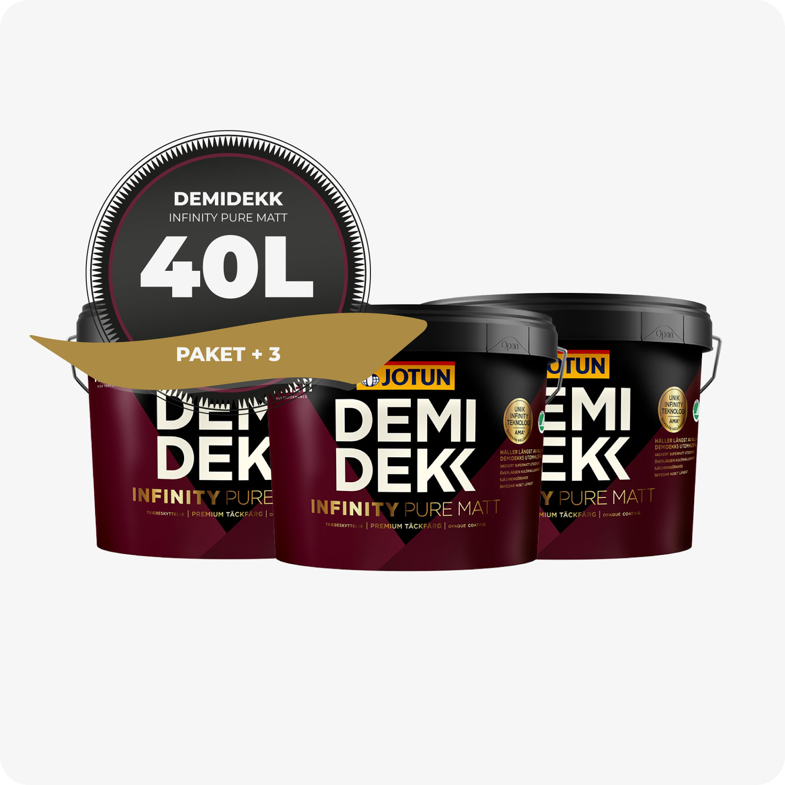PAKET! FASADFÄRG JOTUN DEMIDEKK INFINITY PURE MATT, 40L - 5