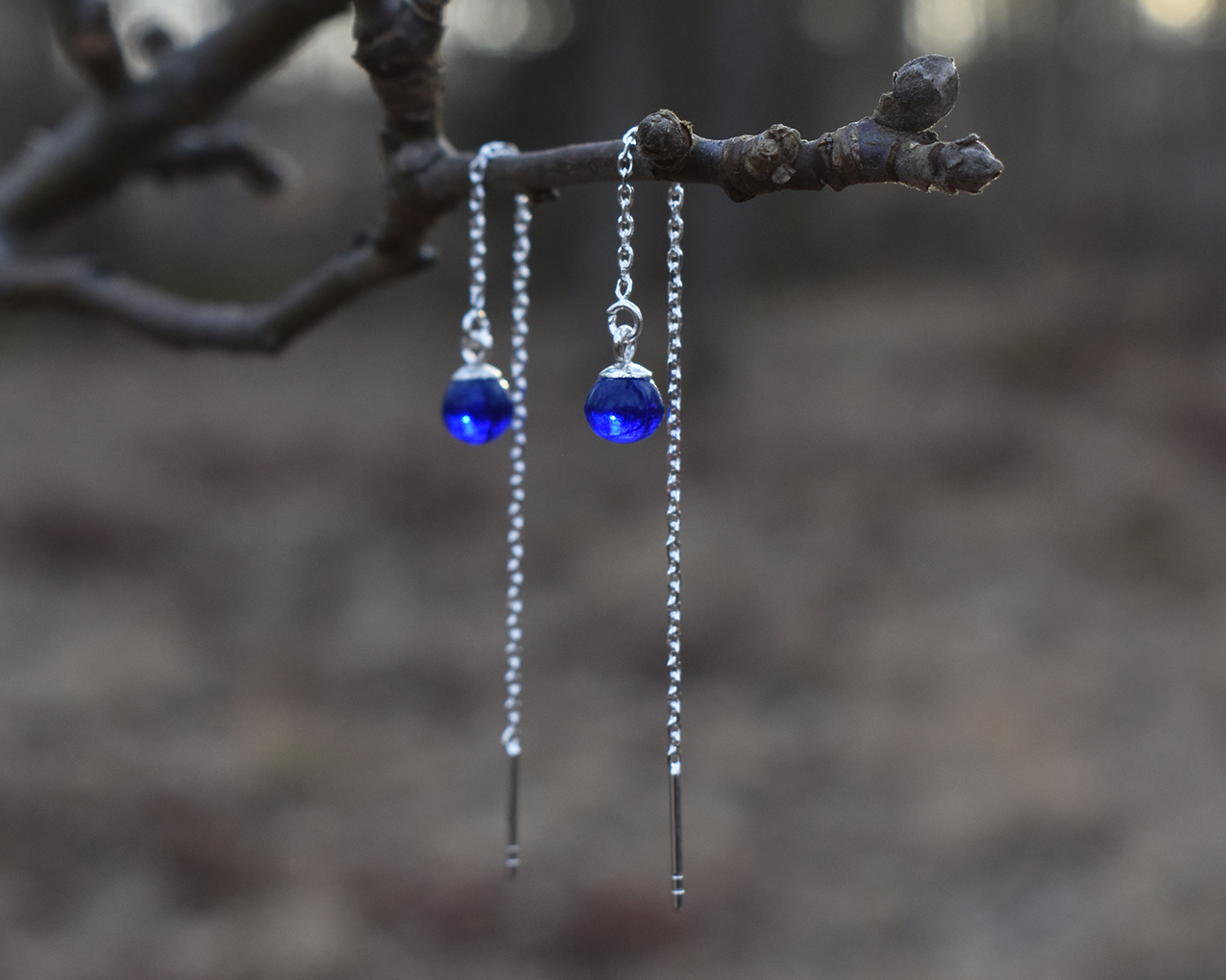SVALÖ MIDNIGHT - blue earrings chain