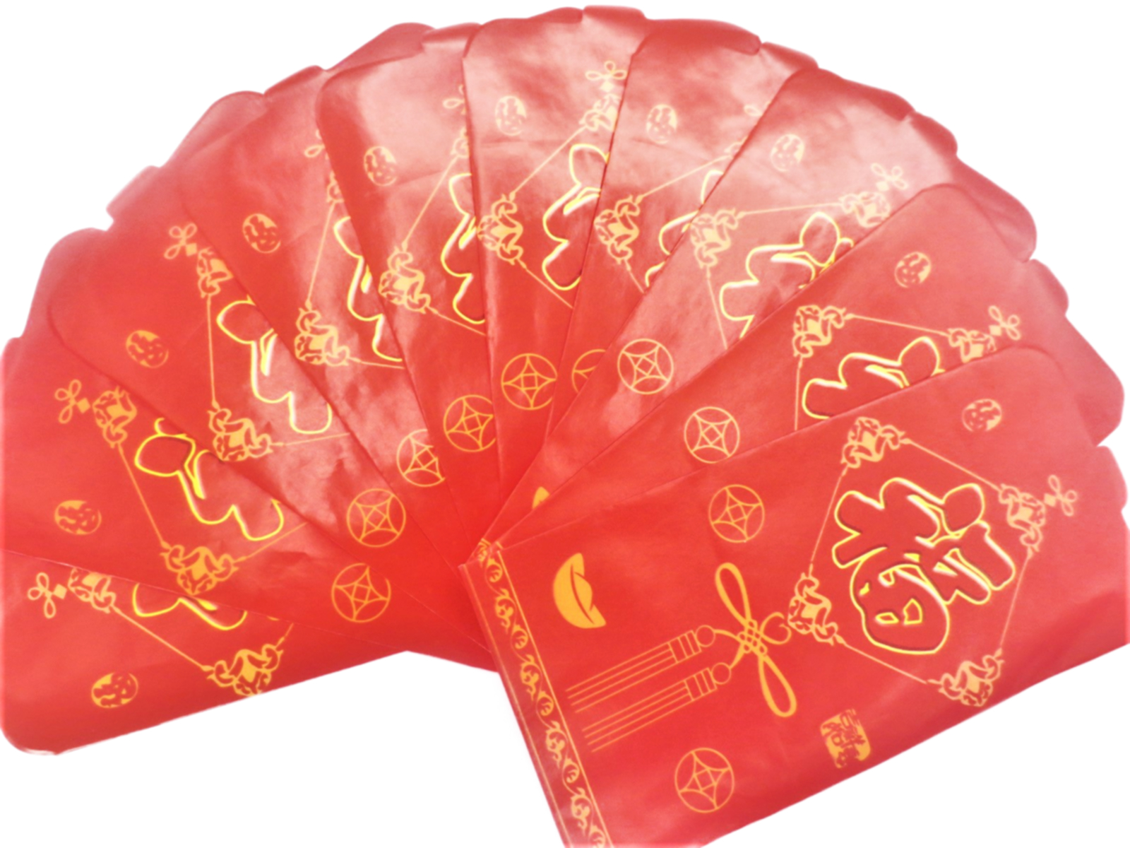 Röd Feng Shui Lycka kuvert/påse  - 10pack