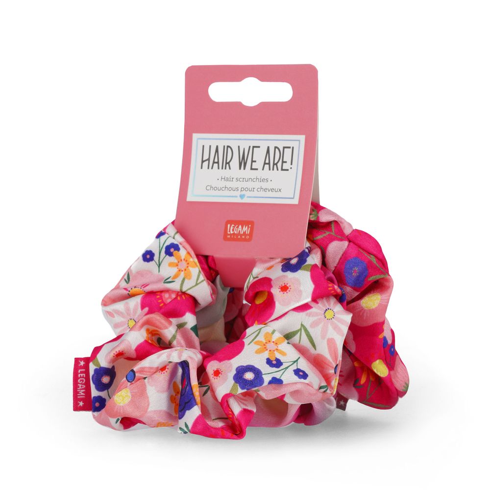Scrunchies, Hair we are!, set med 3 st.  - Flowers