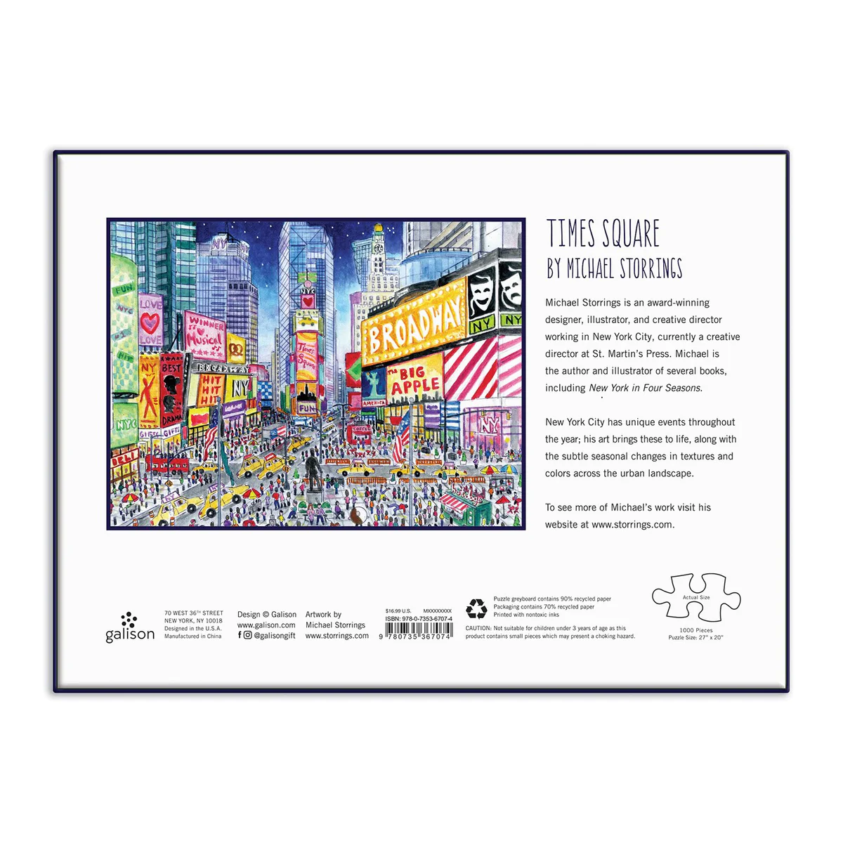 Michael Storrings Times Square 1000 Piece Jigsaw Puzzle - 4