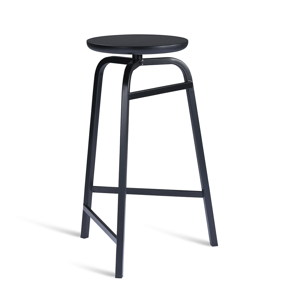 Black wooden store stool