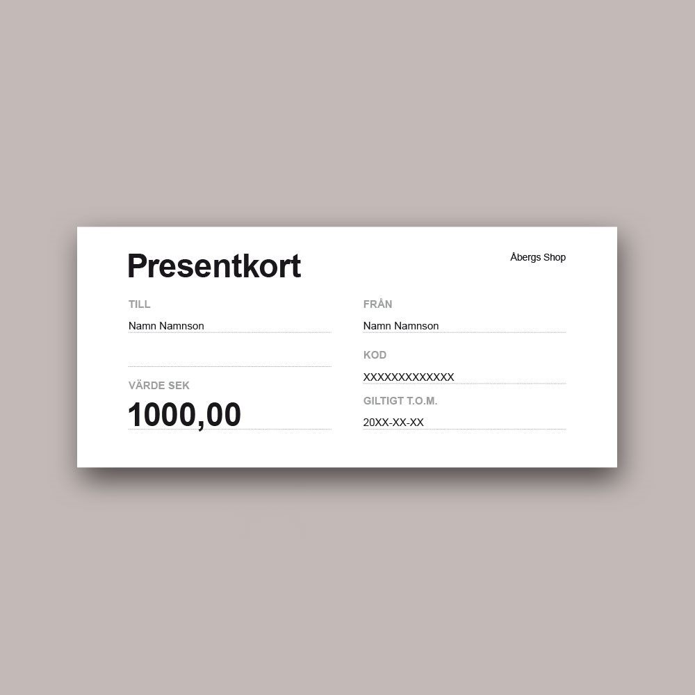 Presentkort.