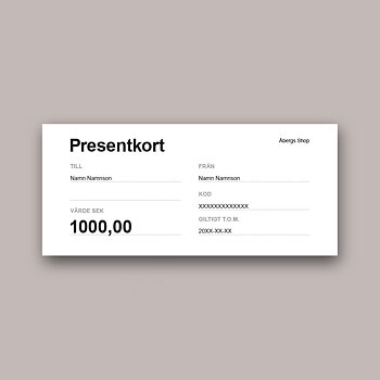 Presentkort.