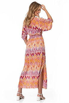 IBIZZA DRESS FUCHSIA/MADARINE/AQUA