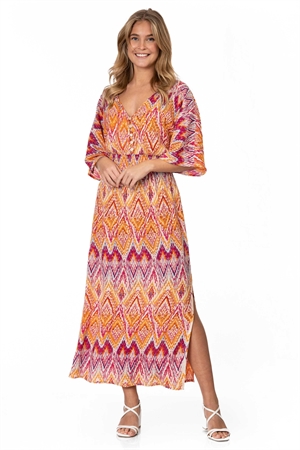 IBIZZA DRESS FUCHSIA/MADARINE/AQUA - 3
