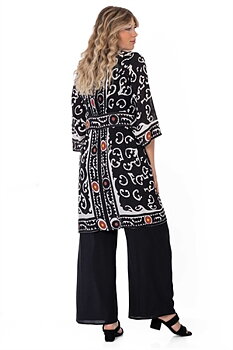 KIARA KIMONO BLACK/CREME/HENNA
