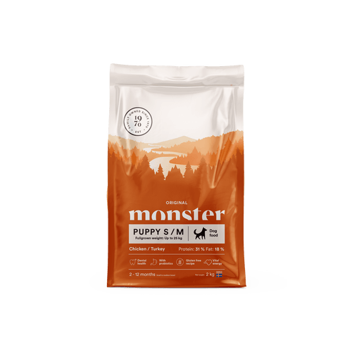 Monster Dog Puppy Original  small/medium Chicken/Turkey 2 Kg