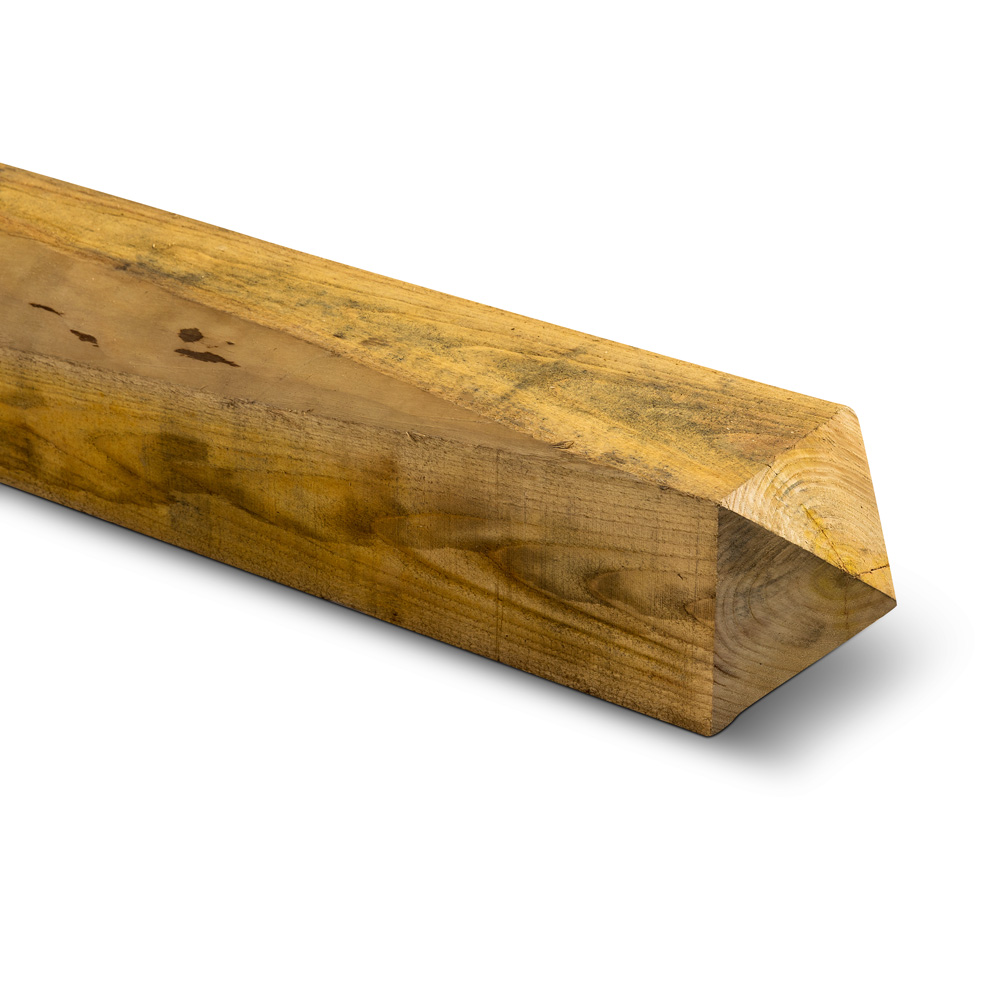 Kastanjestolpe, finsågad diamanthuvud längd 250 cm x 15 x 15 cm - 2