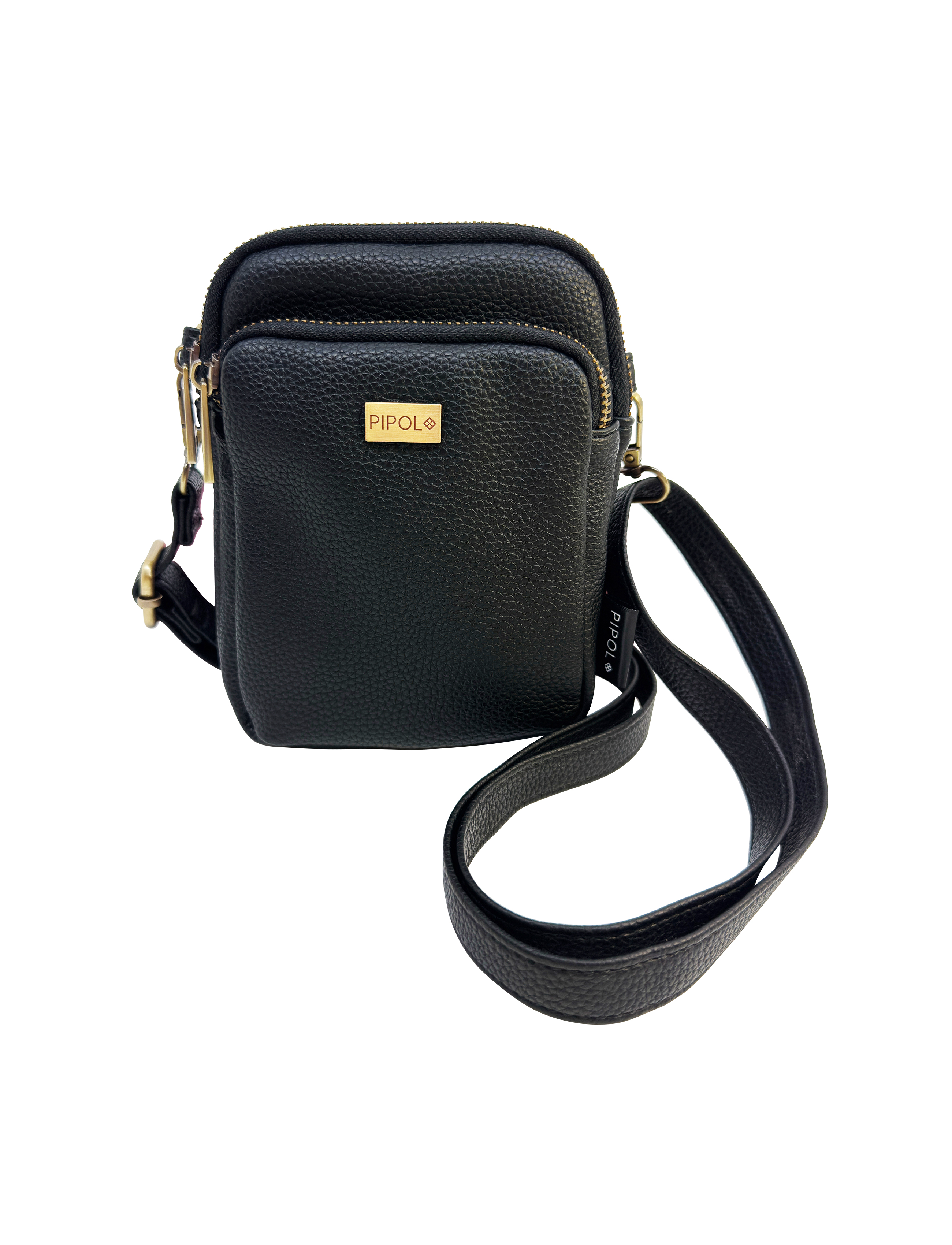 TRIPLE ZIP VEGAN BLACK