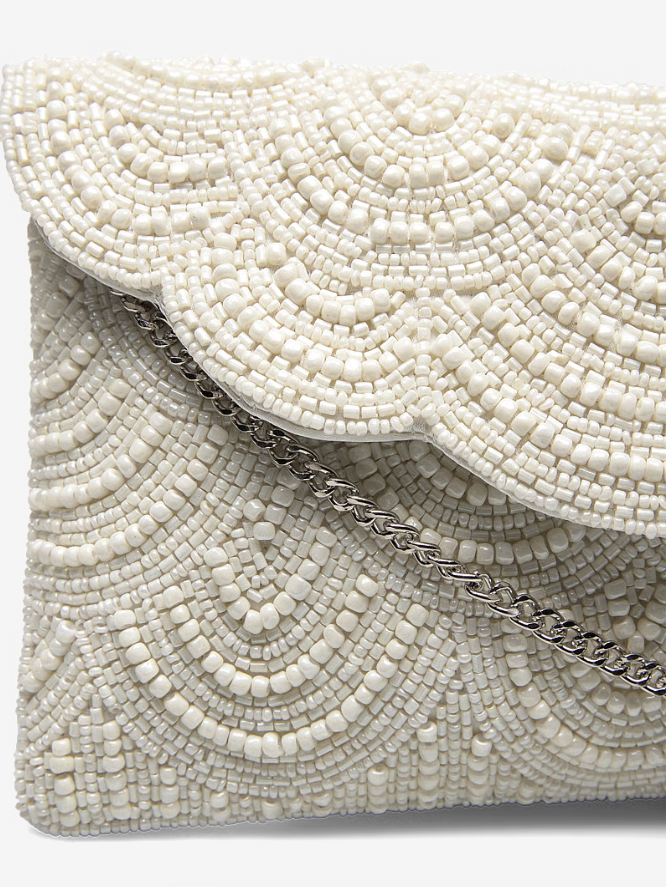 CASABLANCA CLUTCH NEAR WHITE - 5