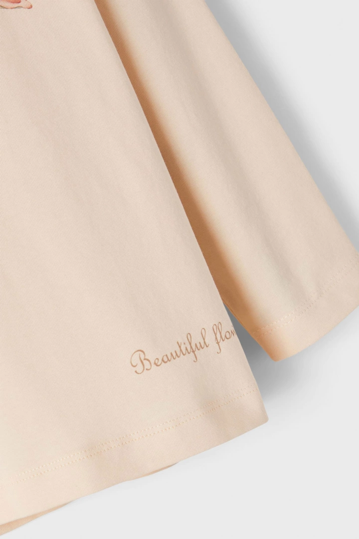 Name it Mini Top med Blomma Peach, Storlek 104 - 3