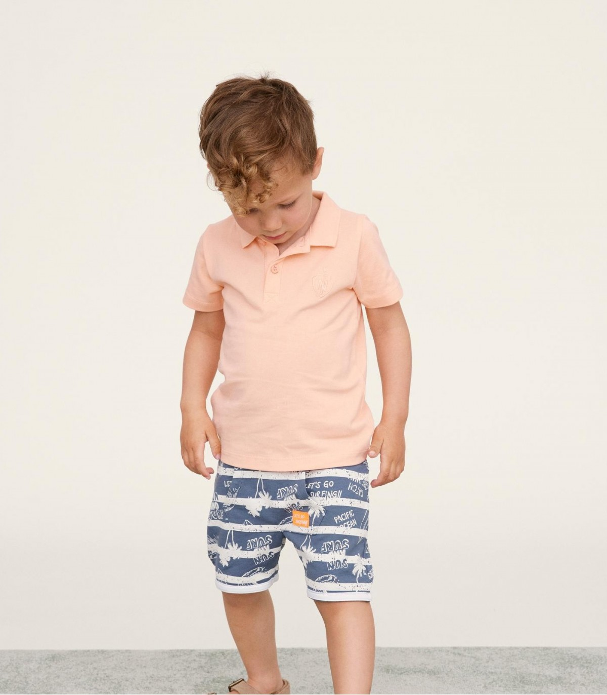 Name it Mini Piké T-shirt, Peach Storlek 110 - 3