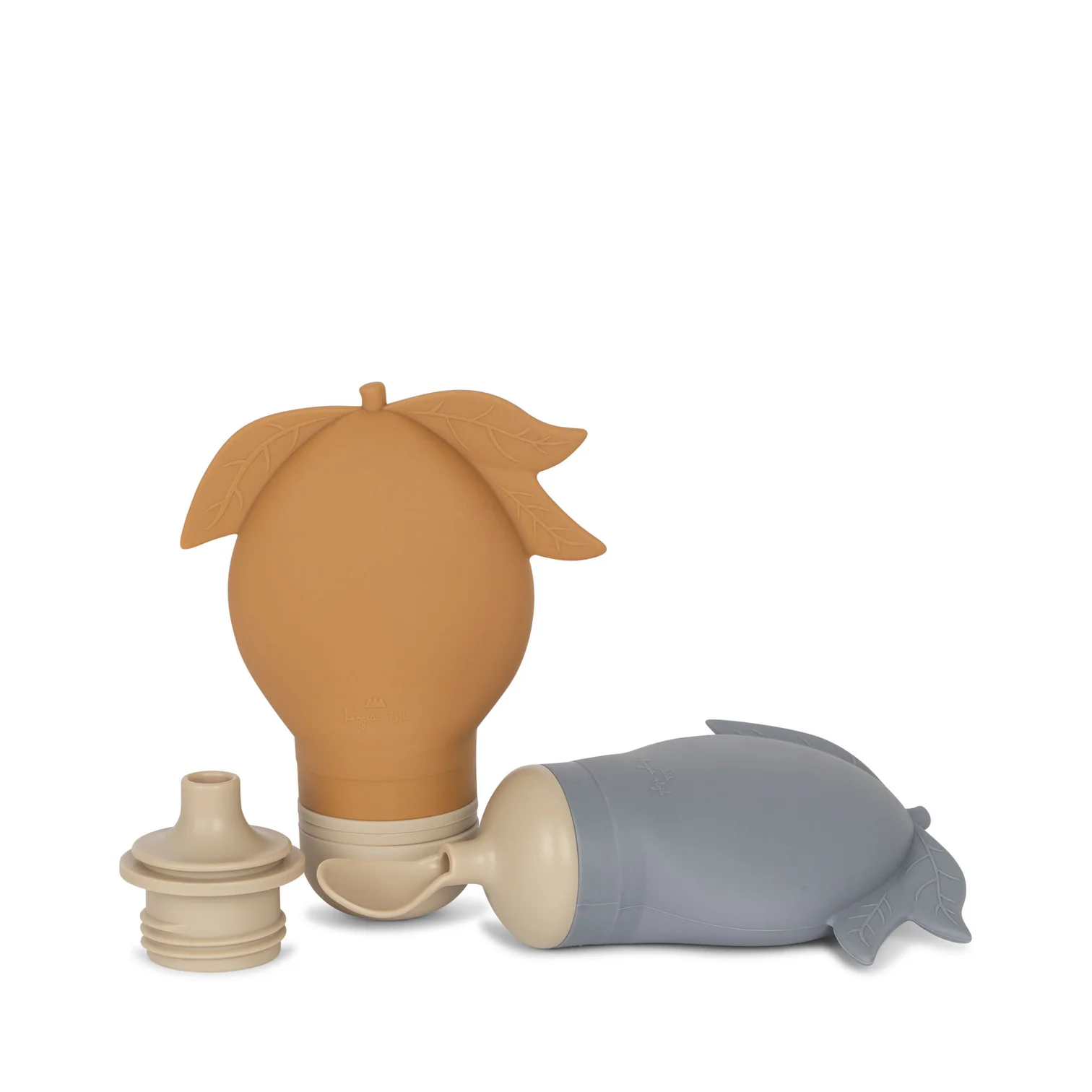 Smoothie Silicon Bag 2-pack, Silver/Caramel  - Konges Sløjd