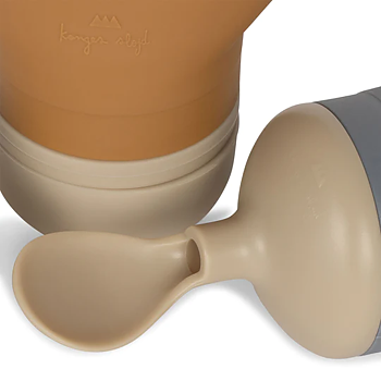 Smoothie Silicon Bag 2-pack, Silver/Caramel  - Konges Sløjd