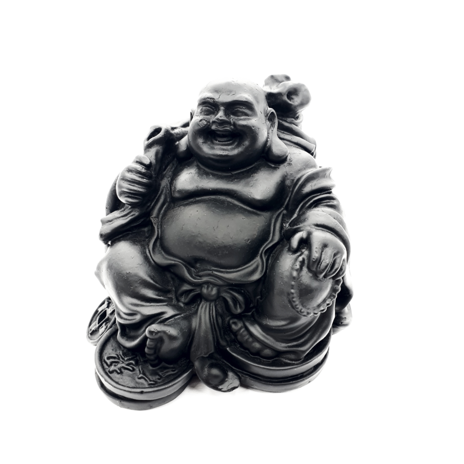 Glad Pengar Buddha i Svart