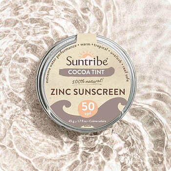 Suntribe Organic Mineral Zinc Sunscreen SPF 50 Cocoa Tint (45 g)