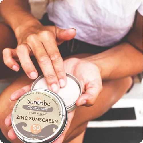 Suntribe Organic Mineral Zinc Sunscreen SPF 50 Cocoa Tint (45 g) - 2