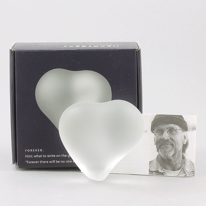 Bertil Vallien (Heartbeat 2001) Clear Glass Sculpture 8 cm <with Box> 