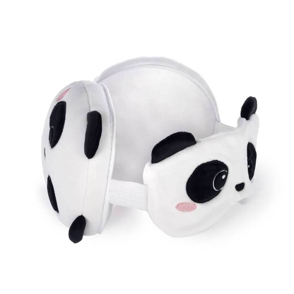 My travel buddy, reskudde med sovmask - Panda