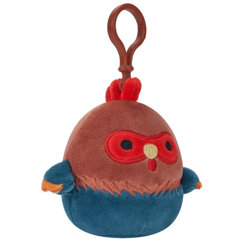 Squishmallows  9 cm med klämma Brown and Blue Rooster