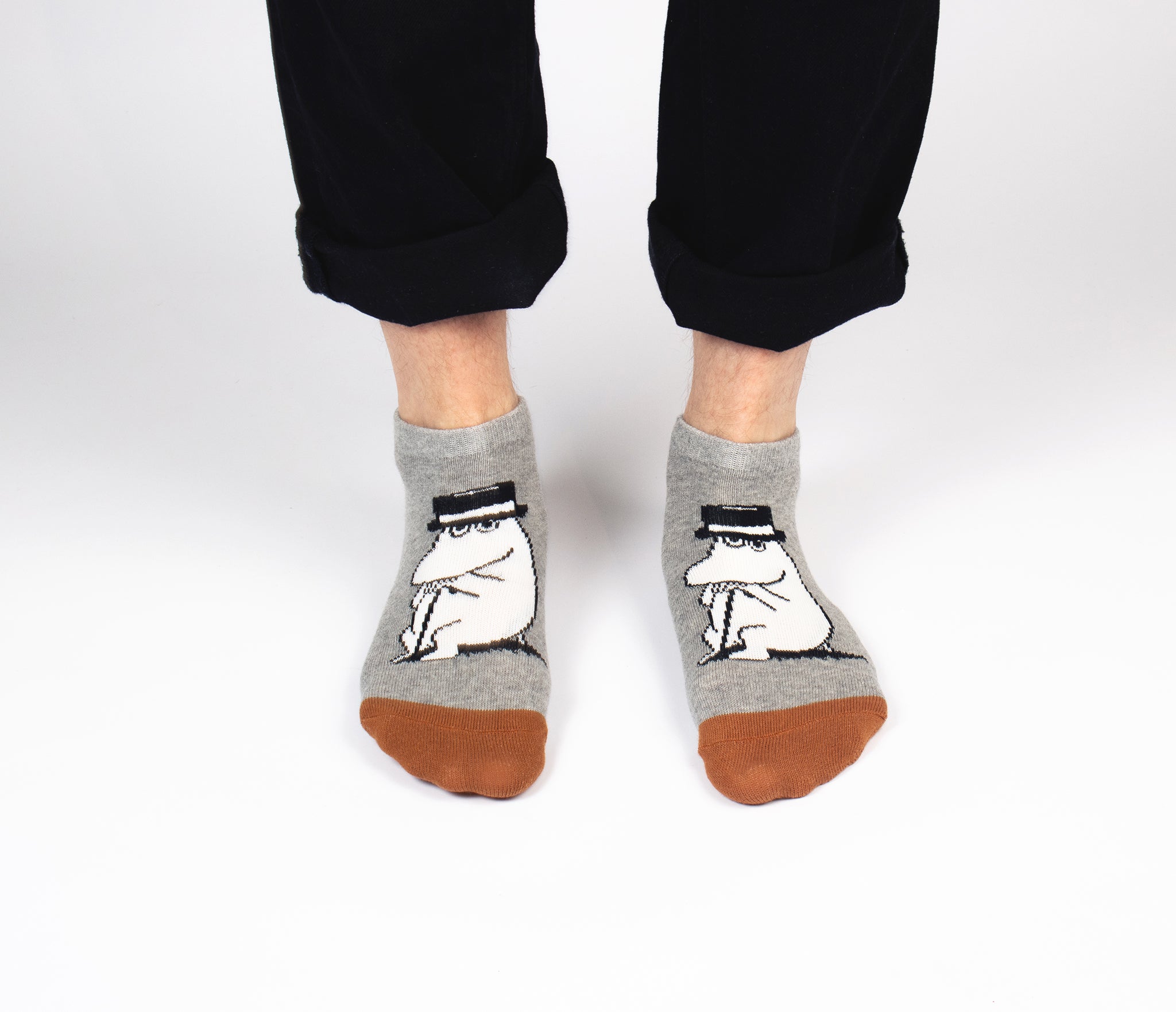 Moomin Men's Ankle Socks - Moominpappa Grey