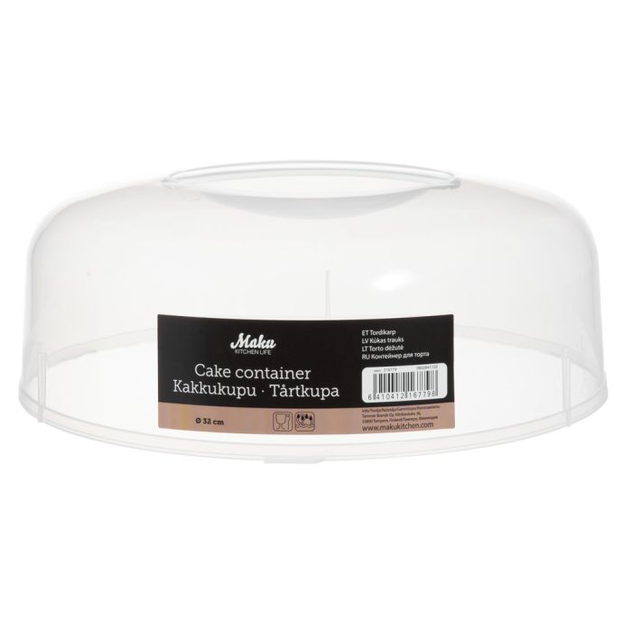 Tårtkupa med fat, vit 32 cm