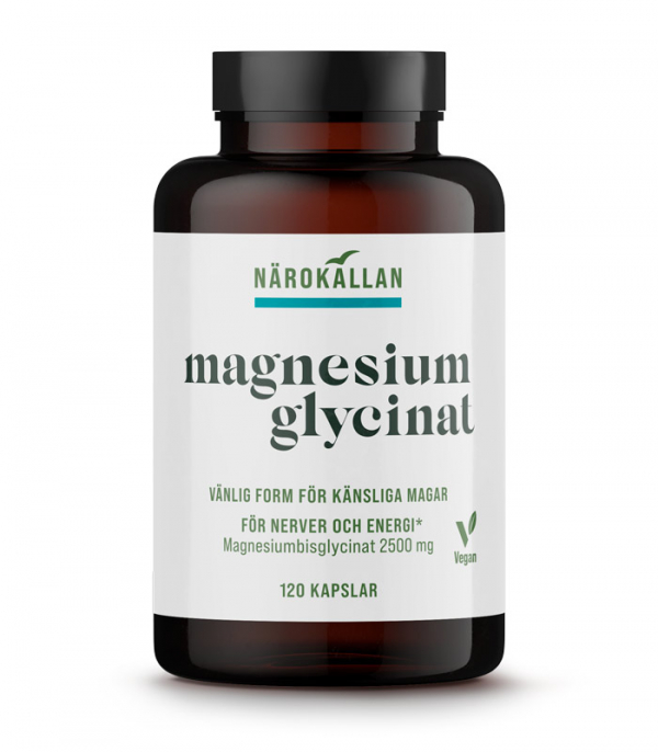 Magnesiumglycinat 100mg 120 kapslar, Närokällan
