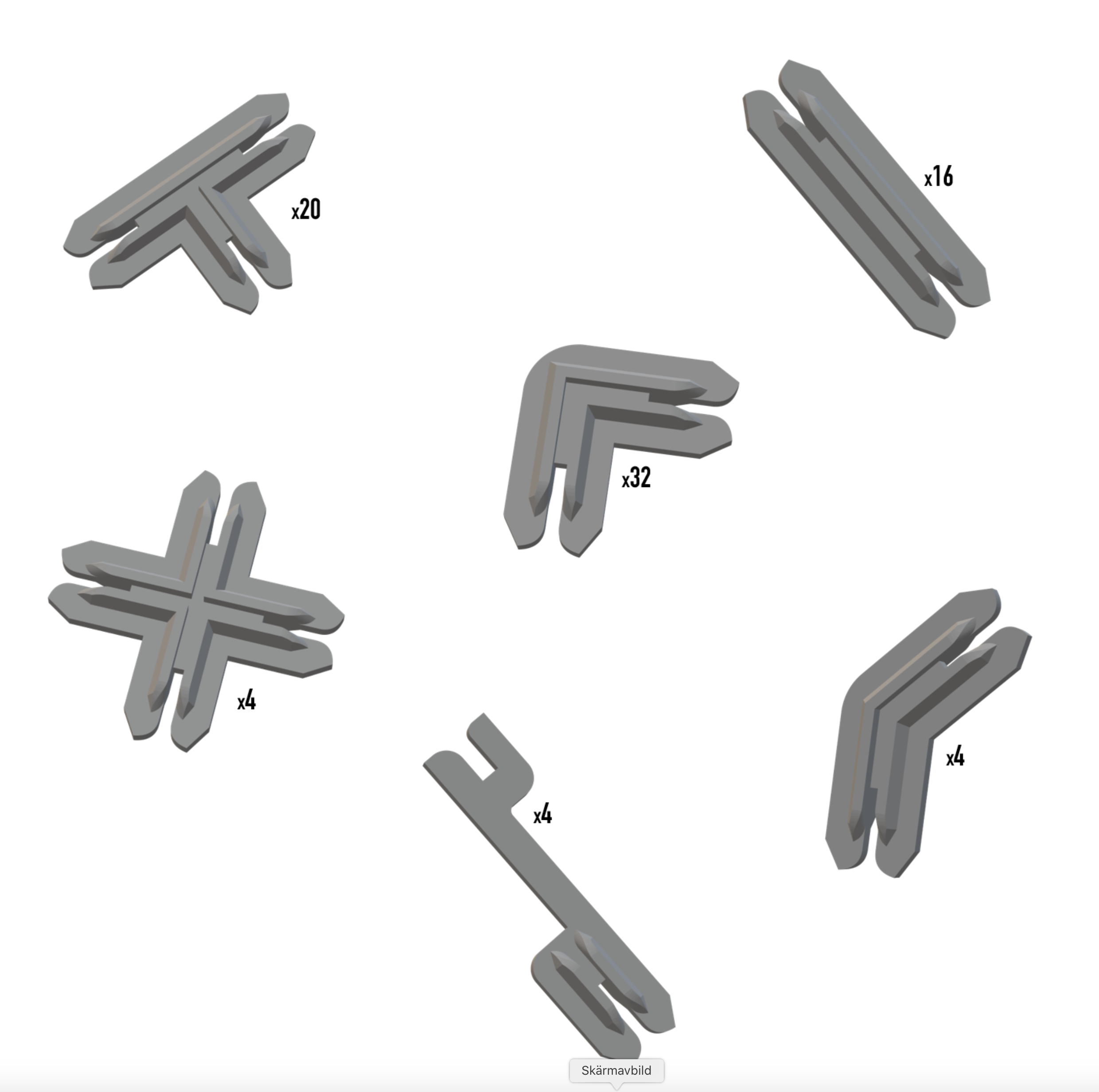 Battle Systems: Plastic Terrain Clips - Grey