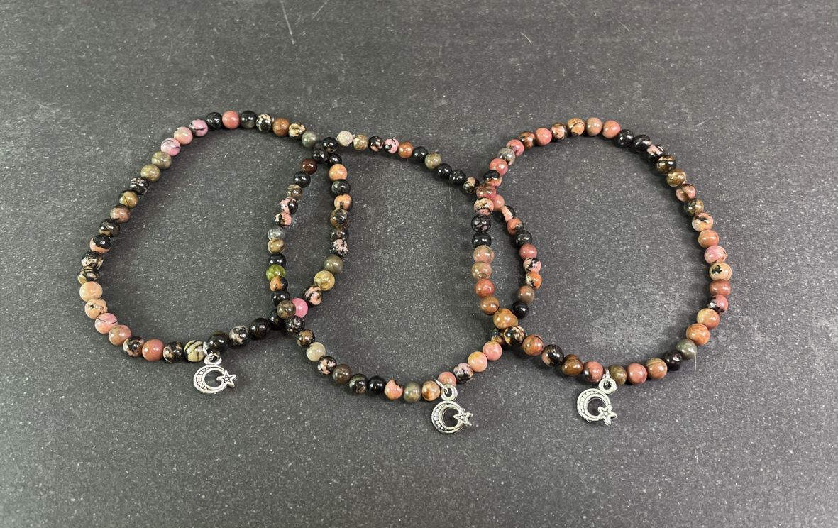 Rodonit Armband Halvmåne 