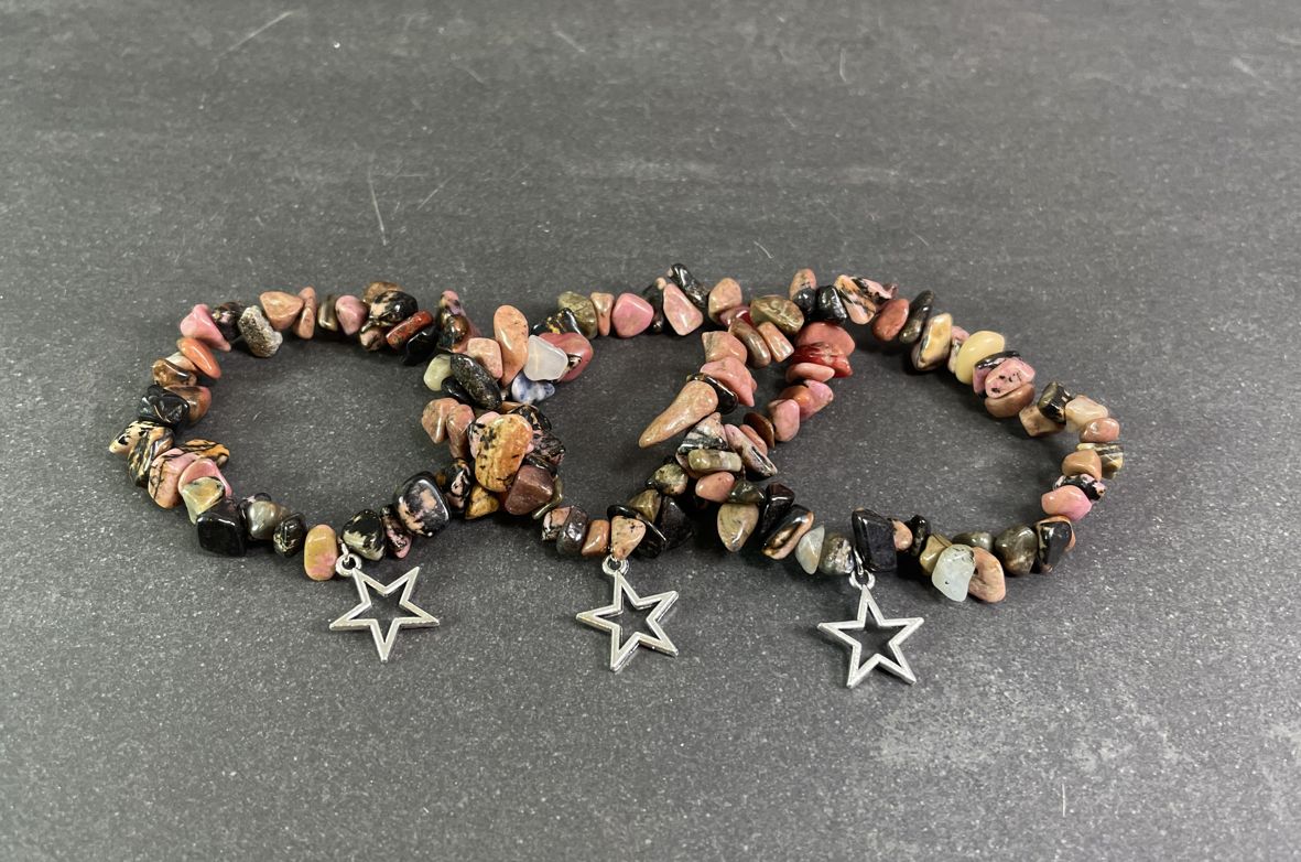 Rodonit armband med stjärna
