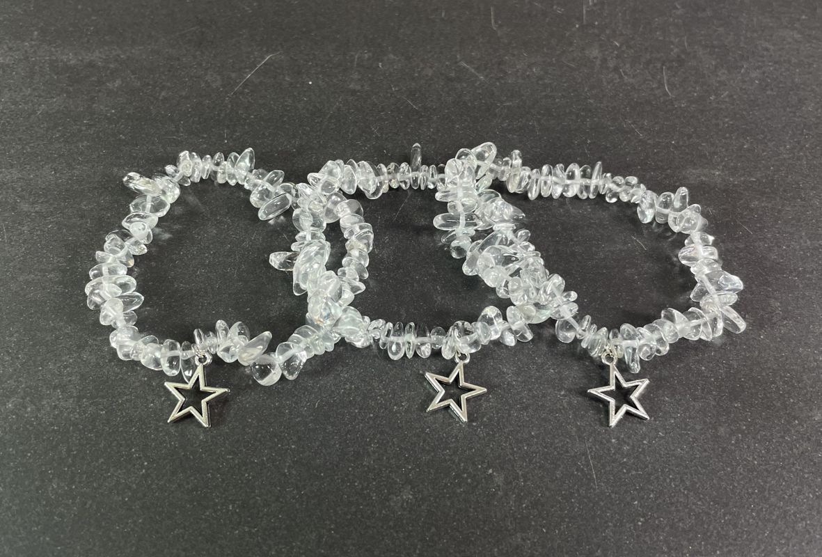 Bergkristall Chip Armband med Stjärna
