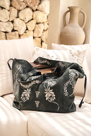 Belle Flower bag Large - mörk duvblå
