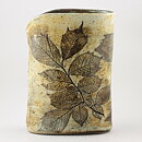 Paula von Freymann (1970s) Unique Block Vase with Plant Decor 27 cm