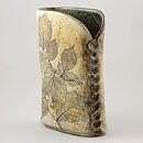 Paula von Freymann (1970s) Unique Block Vase with Plant Decor 27 cm