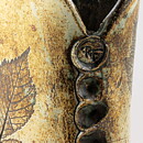 Paula von Freymann (1970s) Unique Block Vase with Plant Decor 27 cm