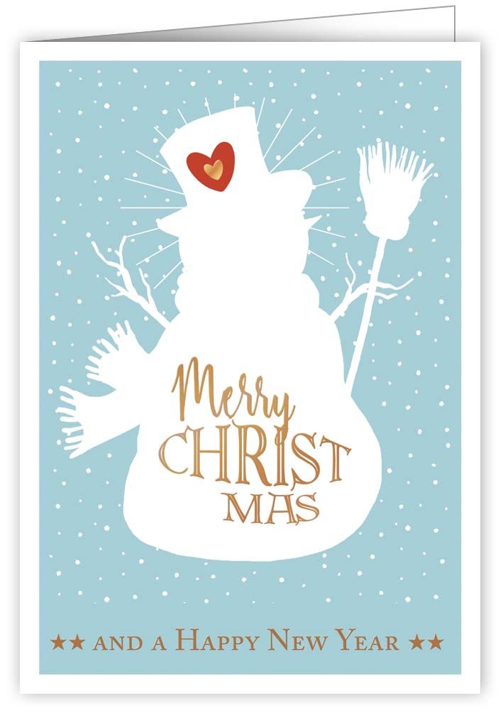 Snowman Silhouette, Greeting Card