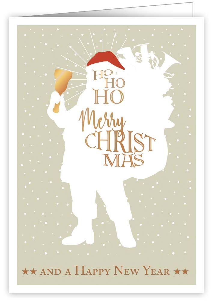 Santas Silhouette With Presents, Greeting Card