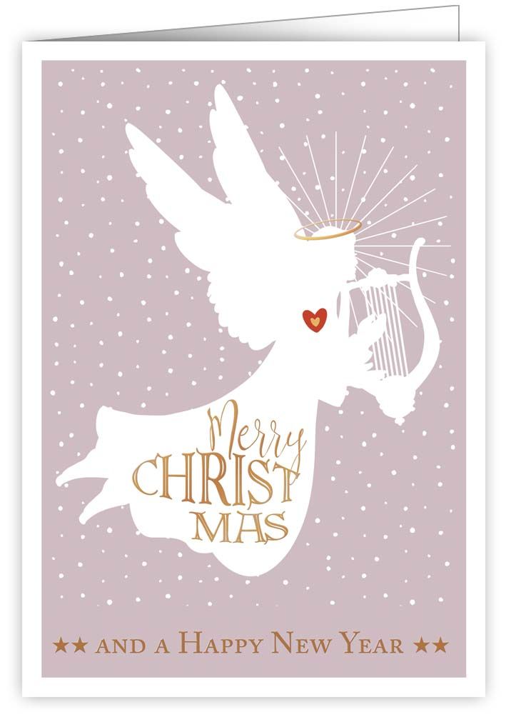 Angel With Harp, Greeting Card