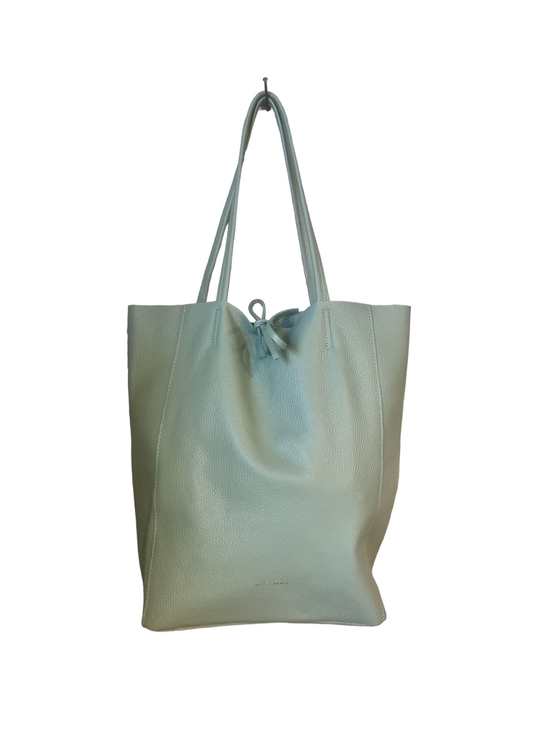 RAINBOW tote in leather, mint