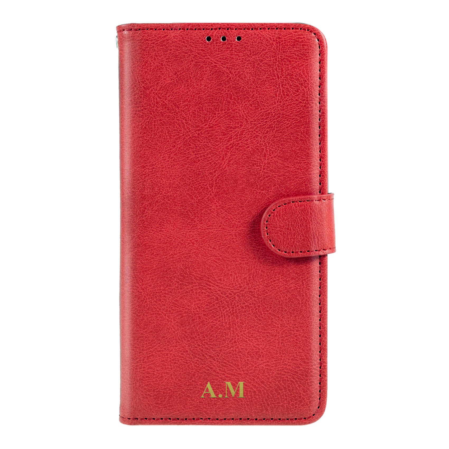 Samsung Galaxy A12 Magnet Wallet Case MONOGRAM - Red
