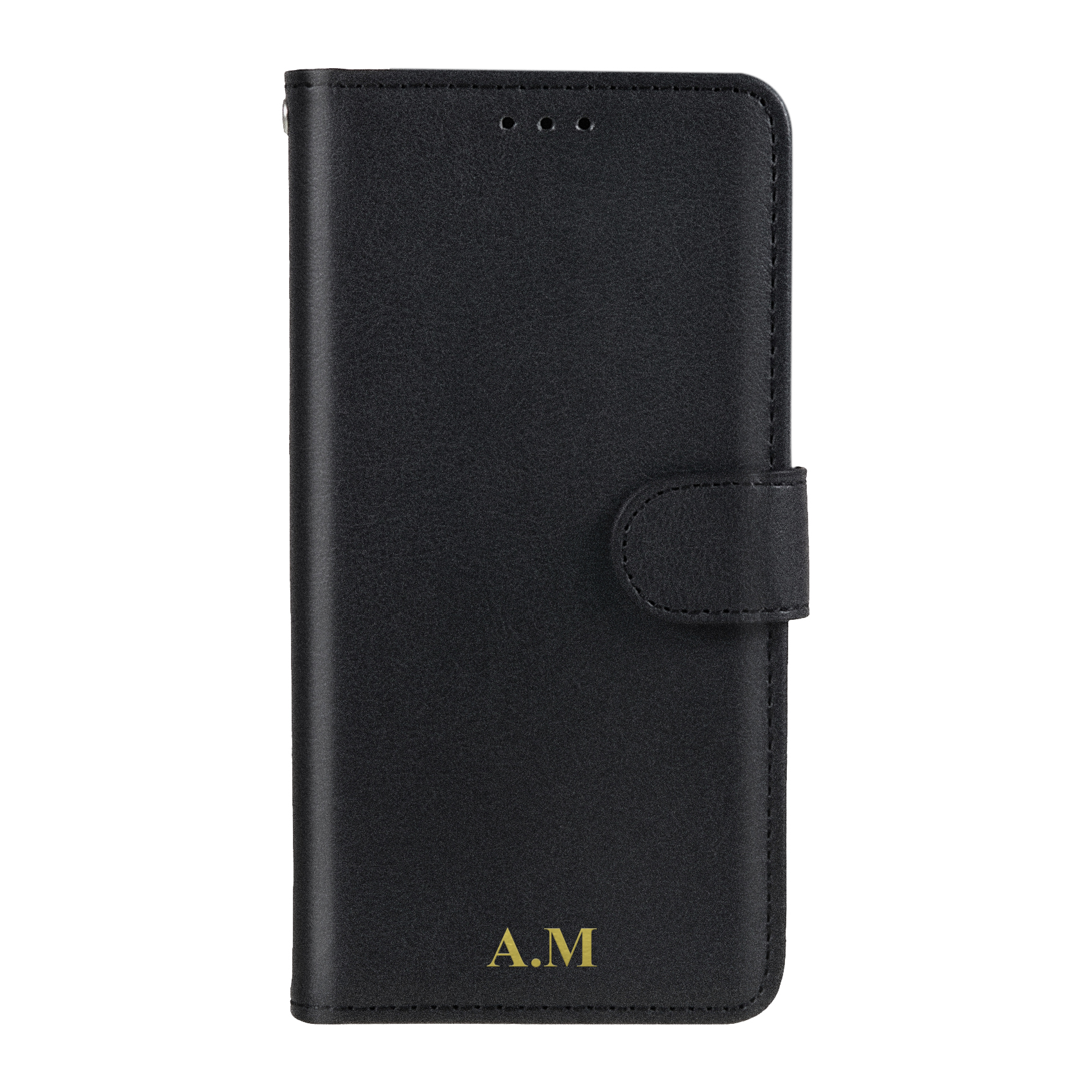 iPhone 7 Plus/8 Plus Magnet Wallet Case MONOGRAM - Black