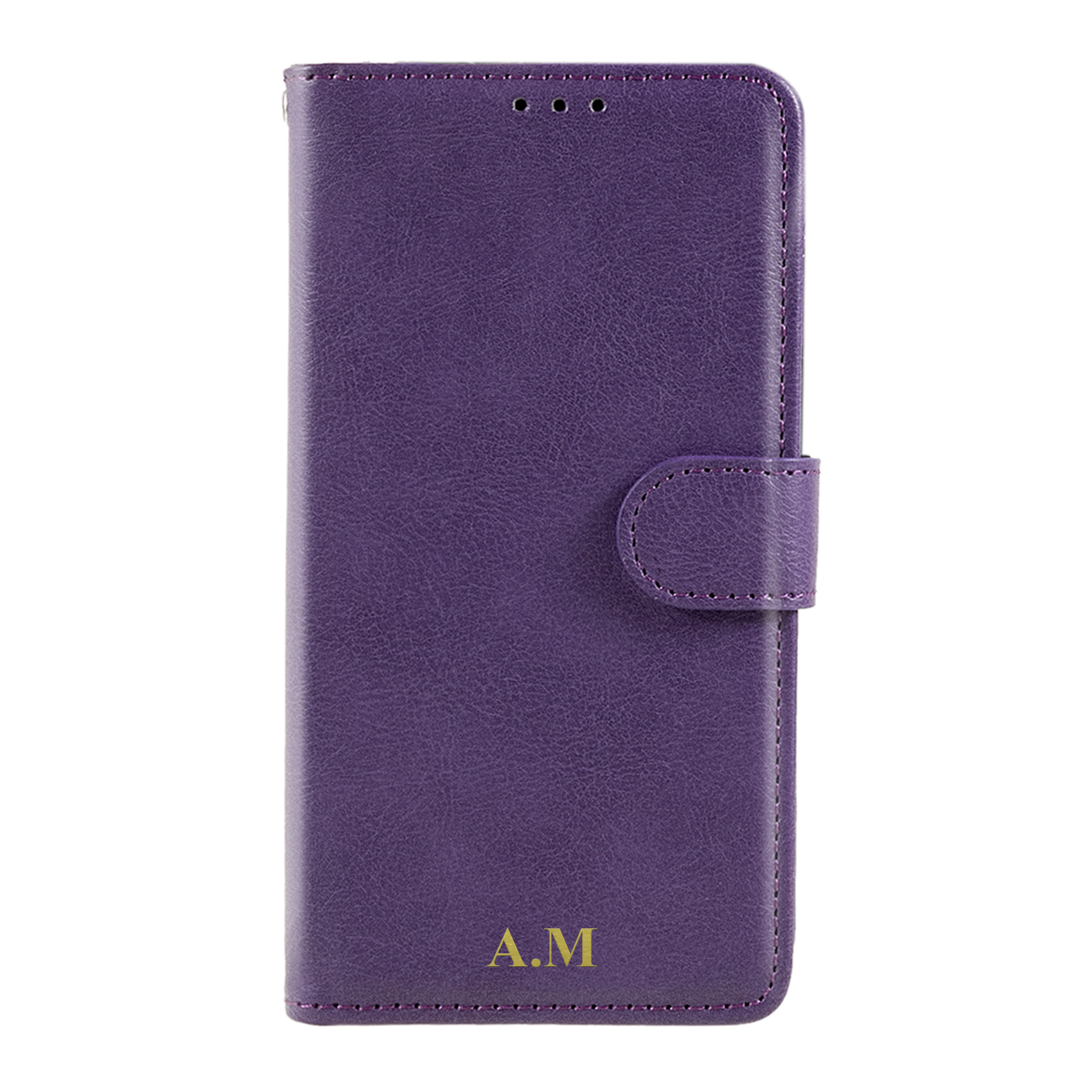 Samsung Galaxy A12 Magnet Wallet Case MONOGRAM - Purple