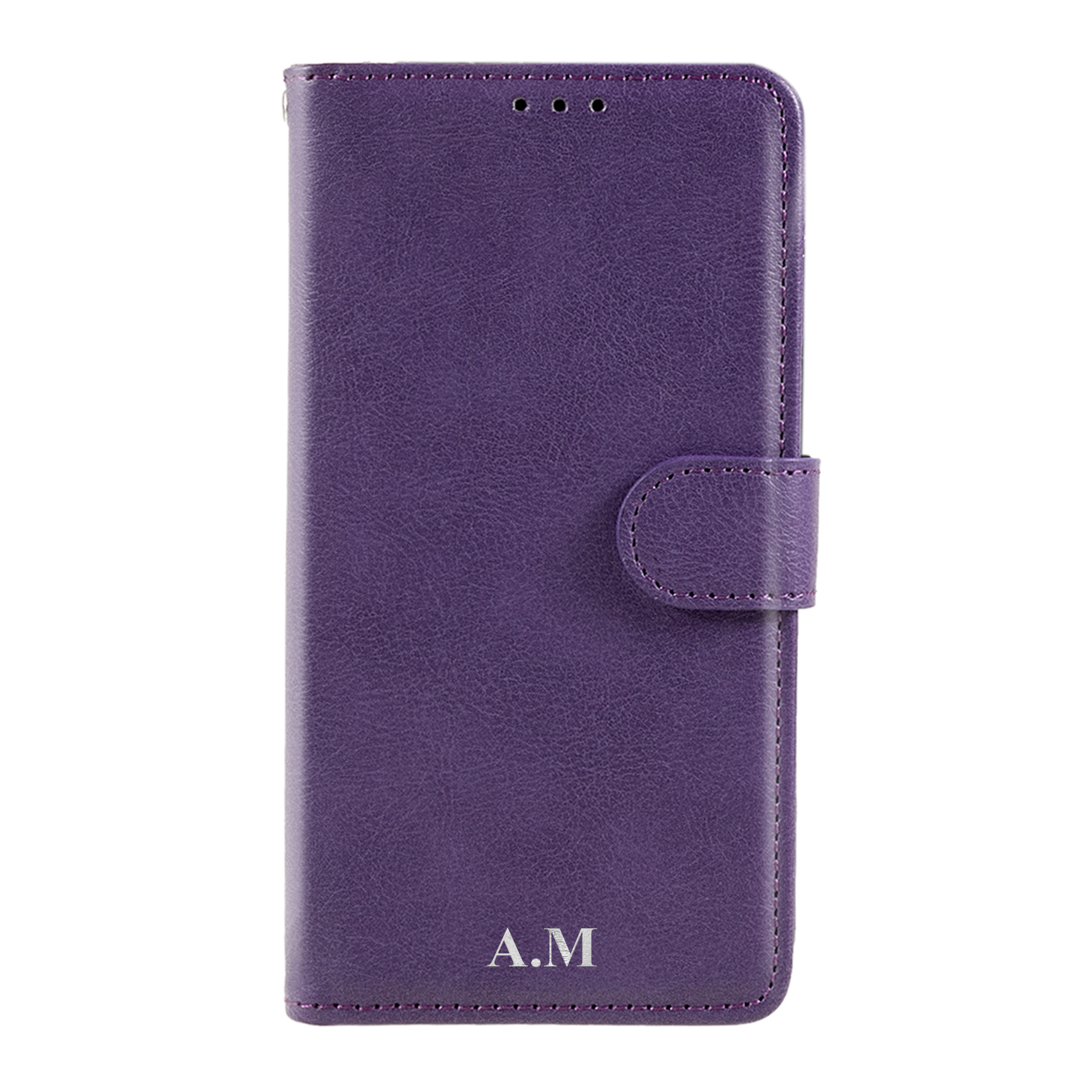 Samsung Galaxy A8 2018 Magnet Wallet Case MONOGRAM - Purple - 2